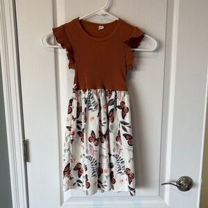 CC Boutique Rust and White Floral Butterfly Dress